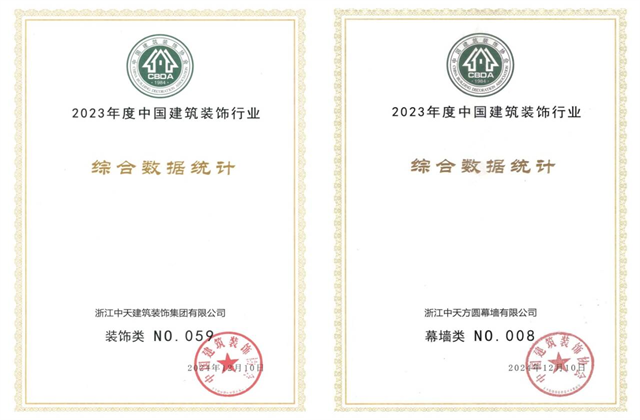 蓝狮在线装饰集团位列2023年度中国建筑装饰企业百强59位、幕墙百强第8位
